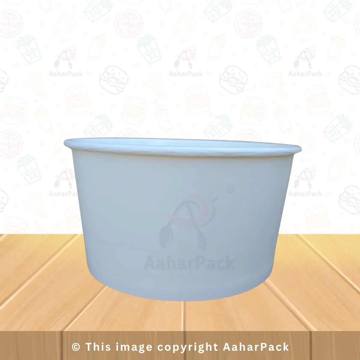 1000 ML White Paper Salad Bowl – Large Leak-Proof Disposable Bowl (Pack of 500)